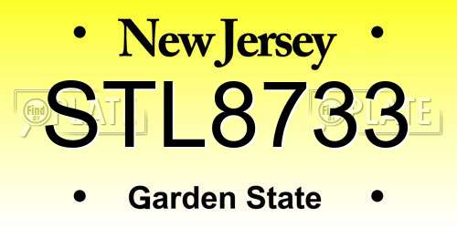 STL8733 New Jersey License Plate