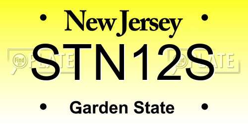 STN12S New Jersey License Plate