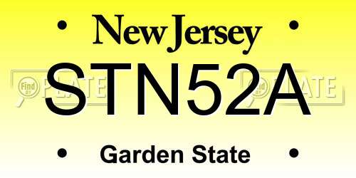 STN52A New Jersey License Plate