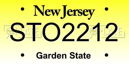 STO2212 New Jersey License Plate