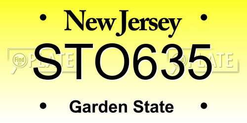 STO635 New Jersey License Plate