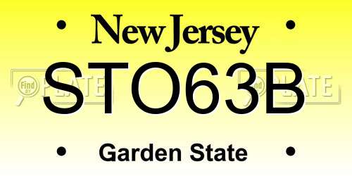 STO63B New Jersey License Plate