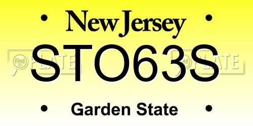 STO63S New Jersey License Plate