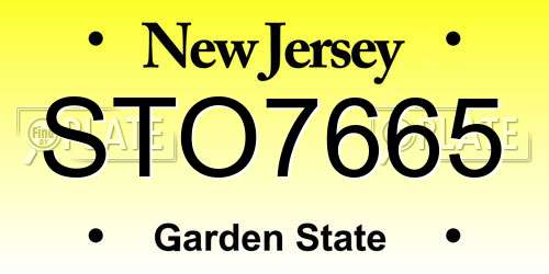 STO7665 New Jersey License Plate