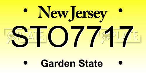 STO7717 New Jersey License Plate