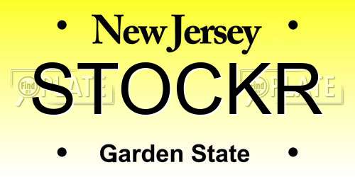 STOCKR New Jersey License Plate