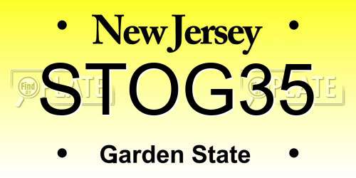 STOG35 New Jersey License Plate