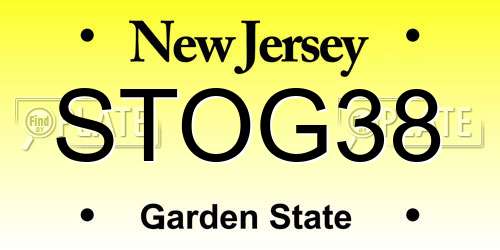STOG38 New Jersey License Plate