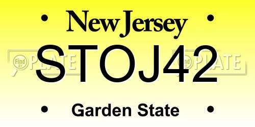STOJ42 New Jersey License Plate