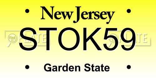 STOK59 New Jersey License Plate