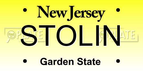 STOLIN New Jersey License Plate