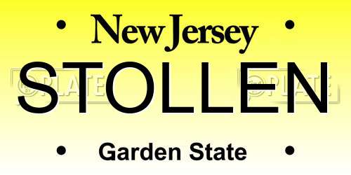 STOLLEN New Jersey License Plate