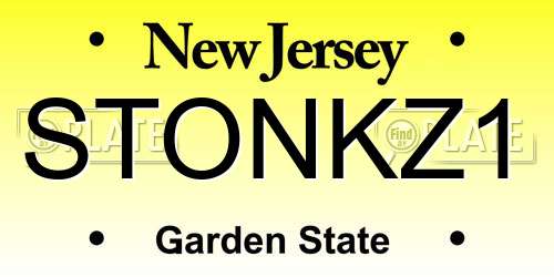 STONKZ1 New Jersey License Plate