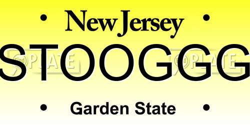STOOGGG New Jersey License Plate