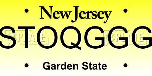 STOQGGG New Jersey License Plate