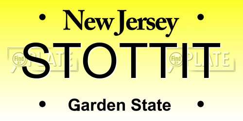 STOTTIT New Jersey License Plate