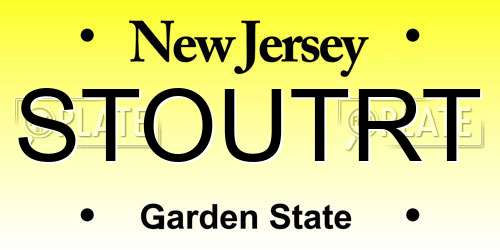 STOUTRT New Jersey License Plate