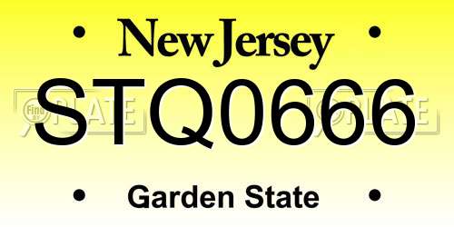 STQ0666 New Jersey License Plate