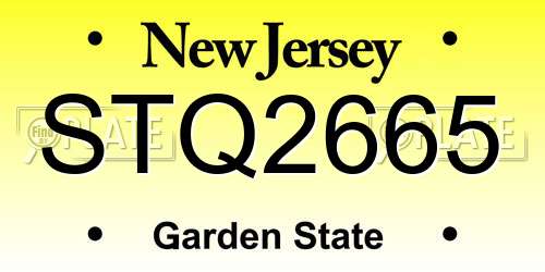 STQ2665 New Jersey License Plate
