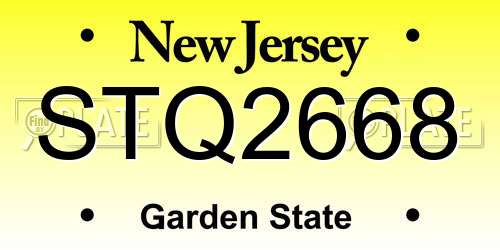 STQ2668 New Jersey License Plate