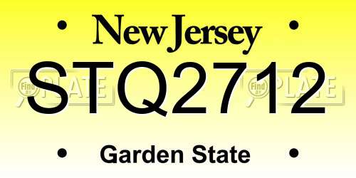 STQ2712 New Jersey License Plate