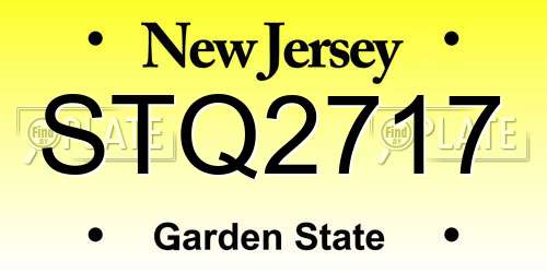 STQ2717 New Jersey License Plate