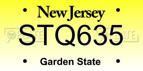 STQ635 New Jersey License Plate