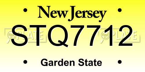 STQ7712 New Jersey License Plate
