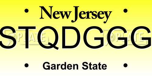 STQDGGG New Jersey License Plate