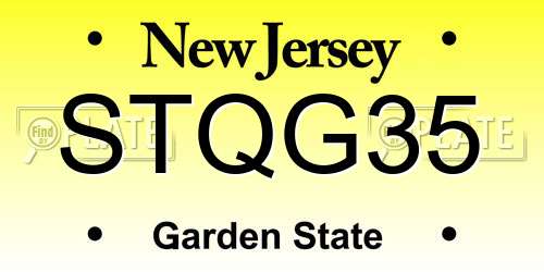 STQG35 New Jersey License Plate
