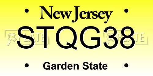 STQG38 New Jersey License Plate