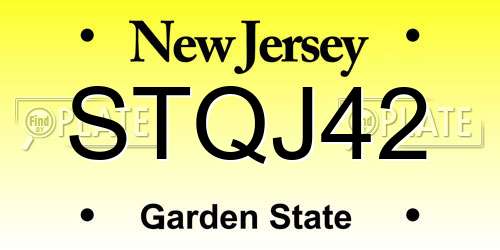 STQJ42 New Jersey License Plate