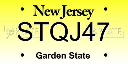 STQJ47 New Jersey License Plate