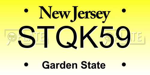 STQK59 New Jersey License Plate