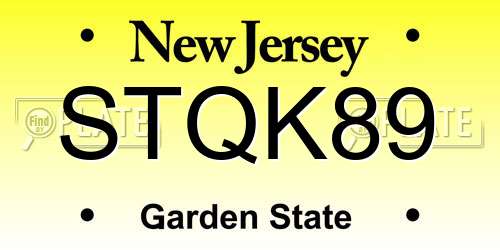 STQK89 New Jersey License Plate