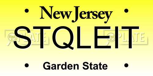 STQLEIT New Jersey License Plate