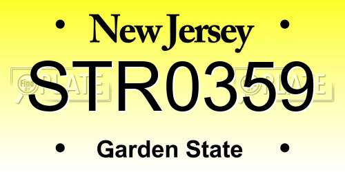 STR0359 New Jersey License Plate