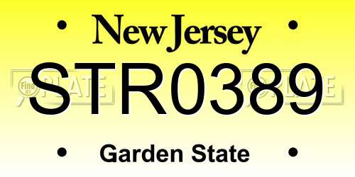 STR0389 New Jersey License Plate