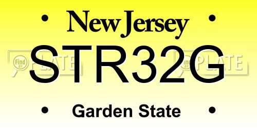 STR32G New Jersey License Plate