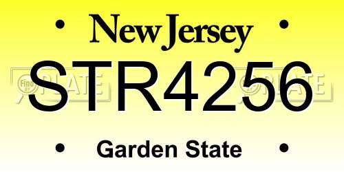 STR4256 New Jersey License Plate