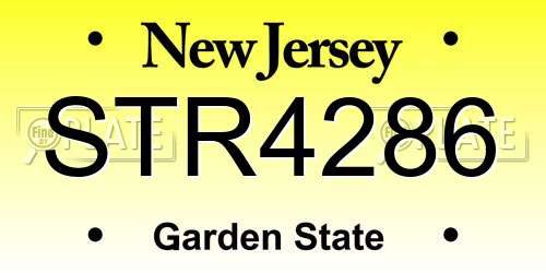 STR4286 New Jersey License Plate