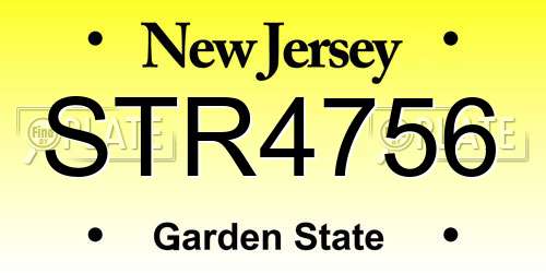 STR4756 New Jersey License Plate