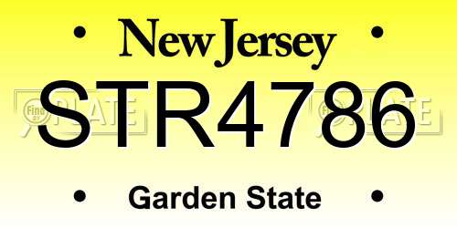 STR4786 New Jersey License Plate