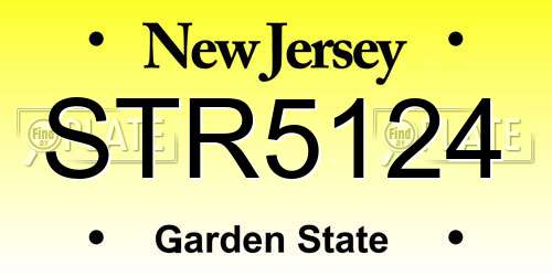 STR5124 New Jersey License Plate