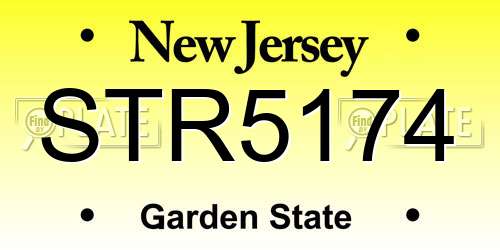 STR5174 New Jersey License Plate
