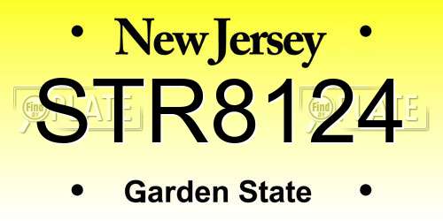 STR8124 New Jersey License Plate