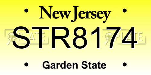 STR8174 New Jersey License Plate