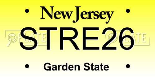 STRE26 New Jersey License Plate