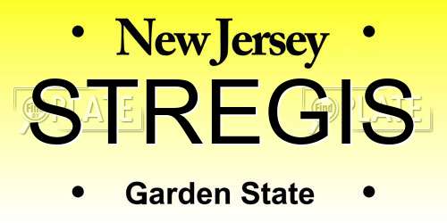 STREGIS New Jersey License Plate
