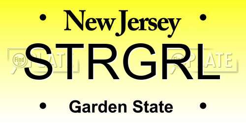 STRGRL New Jersey License Plate